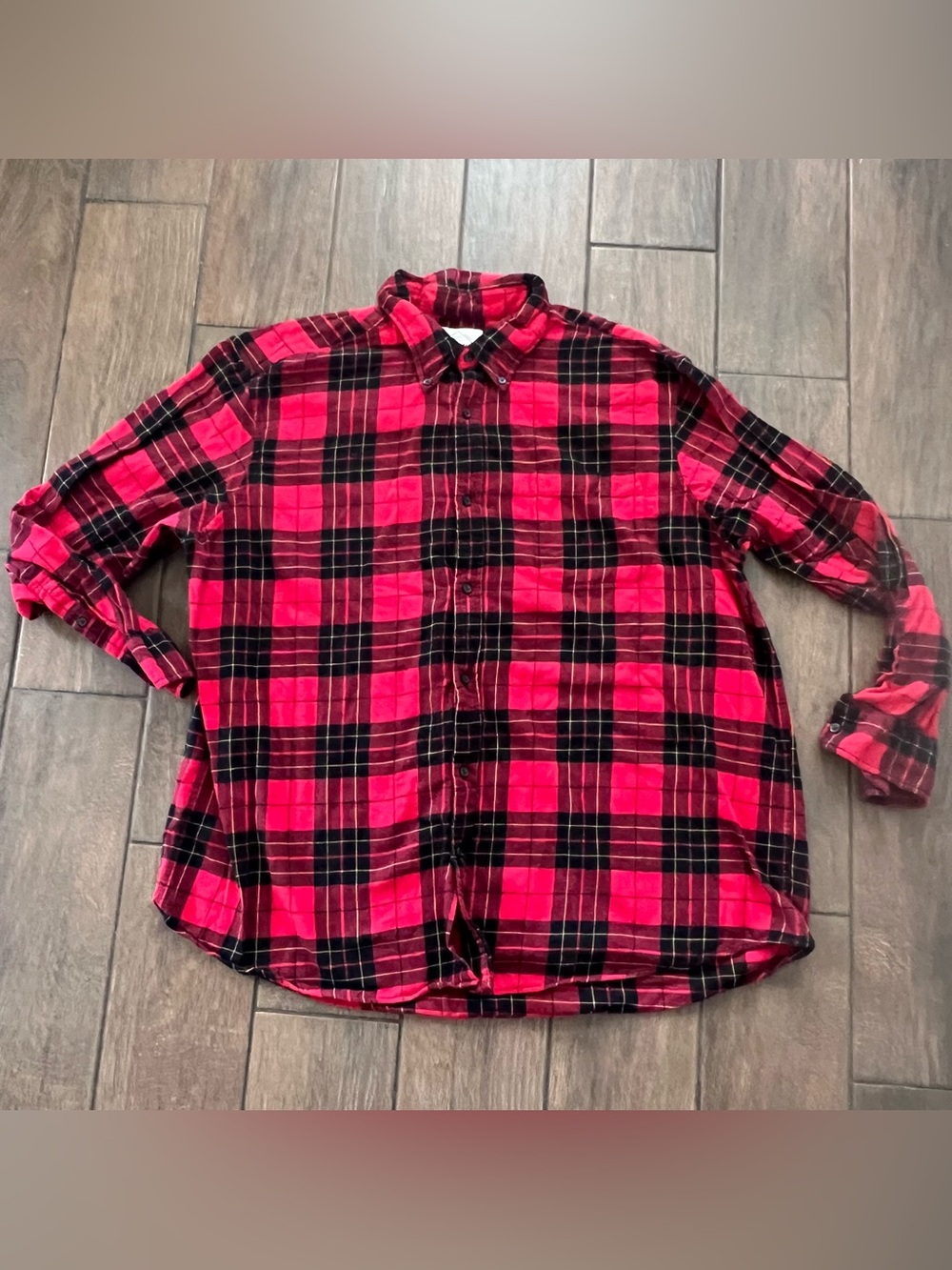 Red Plaid Flannel Shirt St. John's Bay Super Soft size 2XL